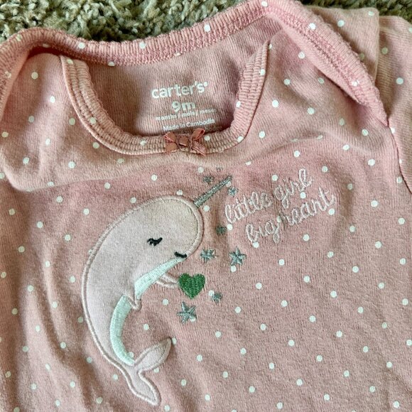 Carter’s Baby Girl Pink Bodysuit Bundle – Set Of 3 I Size 9M - Picture 6 of 10